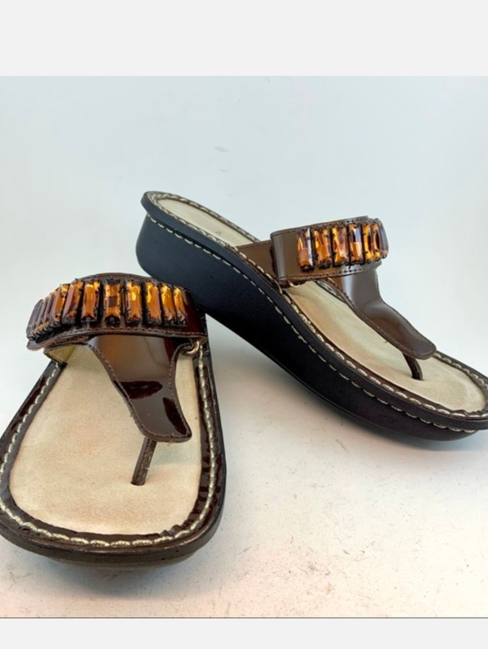 Alegria Women's Brown Sandals size 38 Topaz Accents